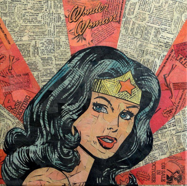 Detailed comic book collage artwork