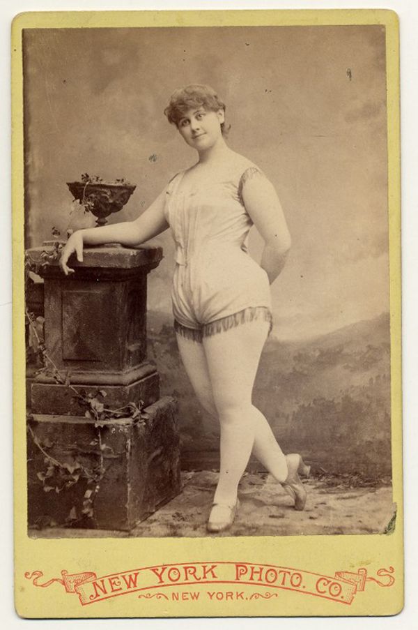 Studio portrait of a stage dancer, 1800s
