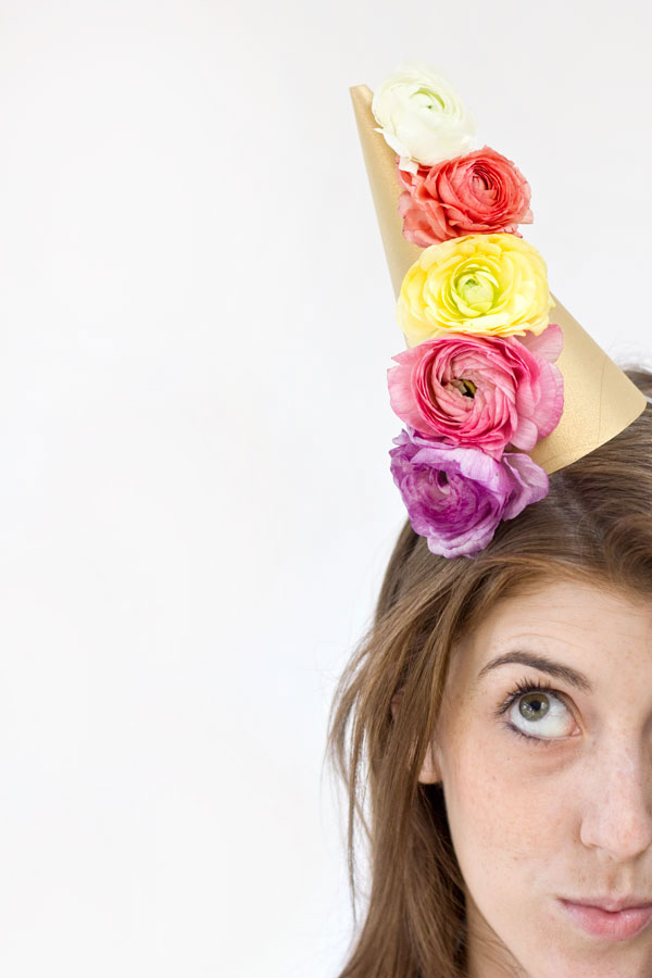Fresh flower party hats