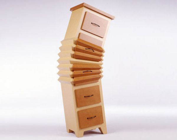 Melting or leaning cabinet form