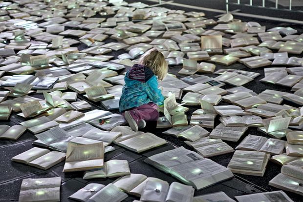 Federation Square book installation detail