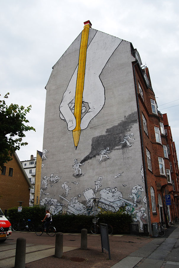 Street art mural in Aarhus, Denmark
