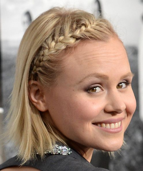 Long hair with braided fringe detail