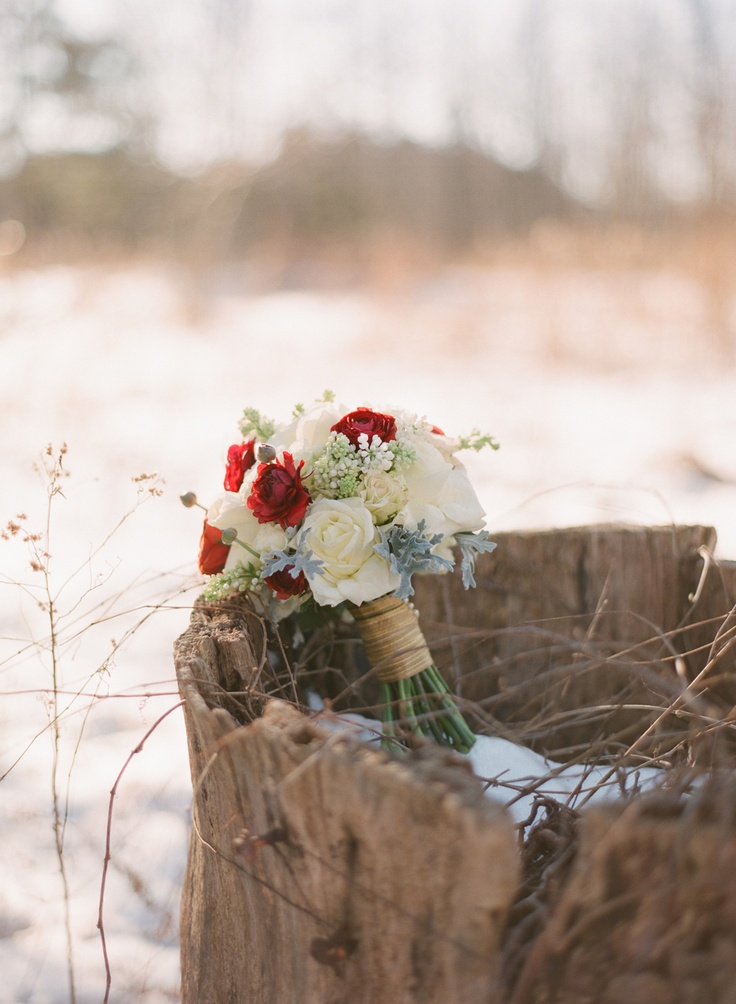 Winter bouquet with pine accents