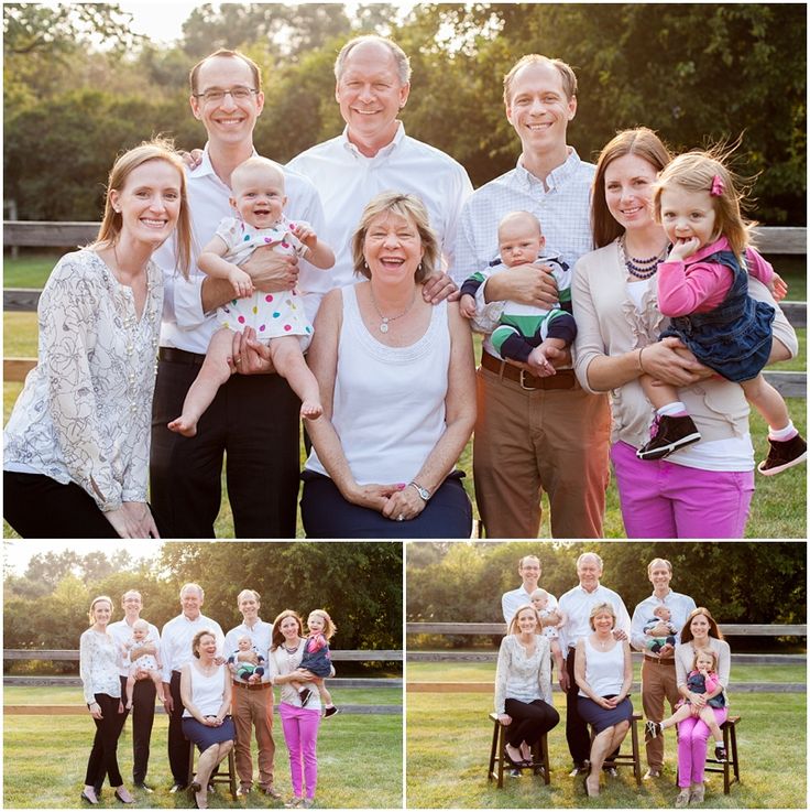 Layered family portrait posing