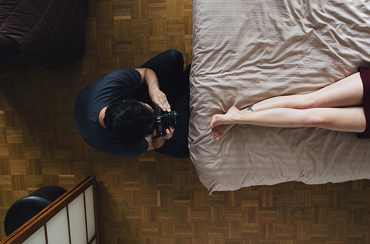 Overhead view of everyday intimacy