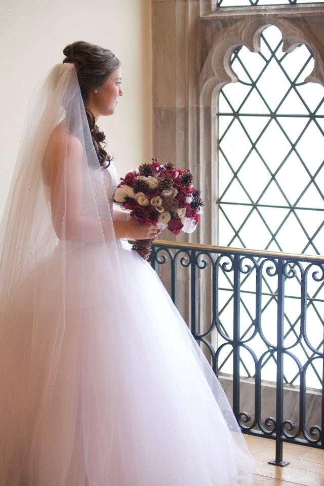 Full winter bridal arrangement