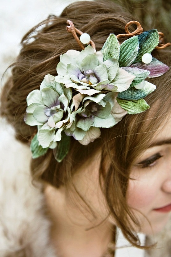 Classic bridal floral crown portrait