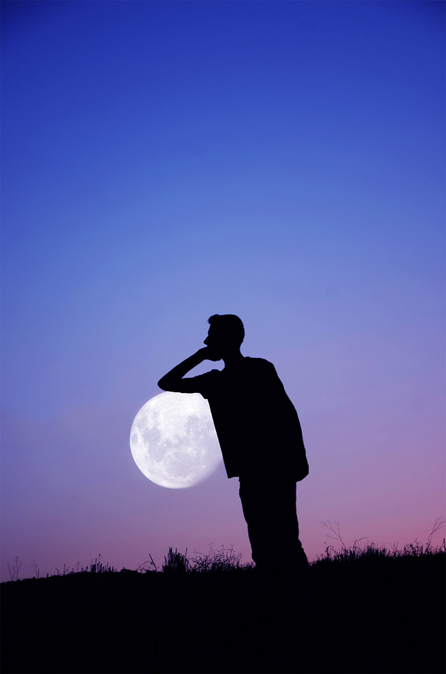 Brother posing with moon Adrian Limani