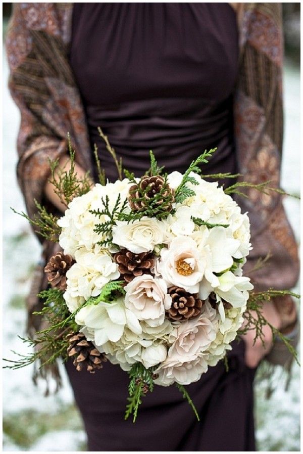 Deep-toned winter bridal bouquet