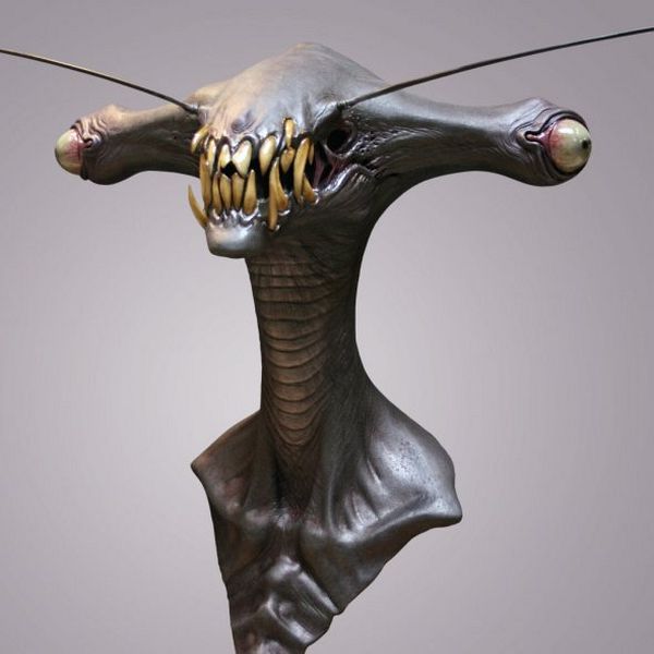 Jordu Schell creature bust sculpture
