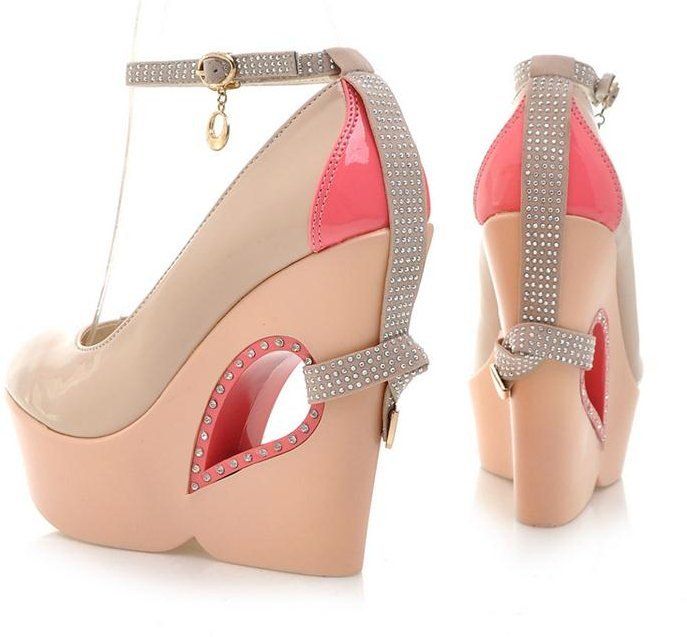 Metallic high-heeled party shoes