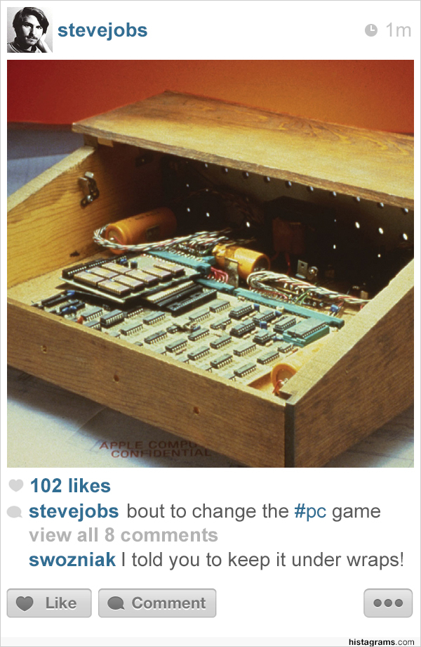 Histagram mock Instagram post from a historical figure