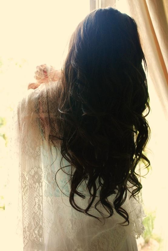 Straight long dark hair portrait