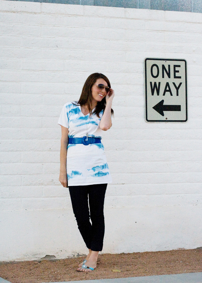 Handmade tunic fabric and fit example