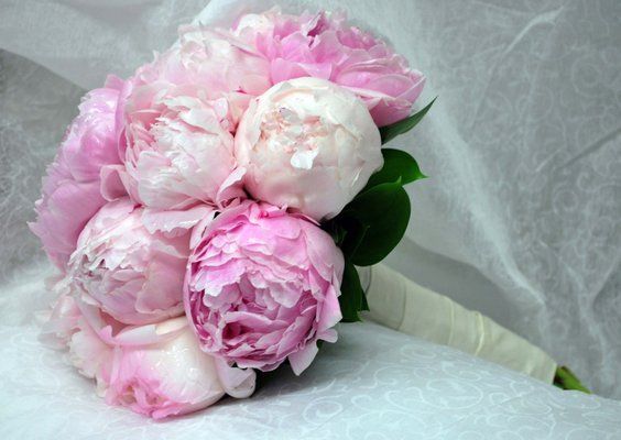 Pastel pink wedding florals