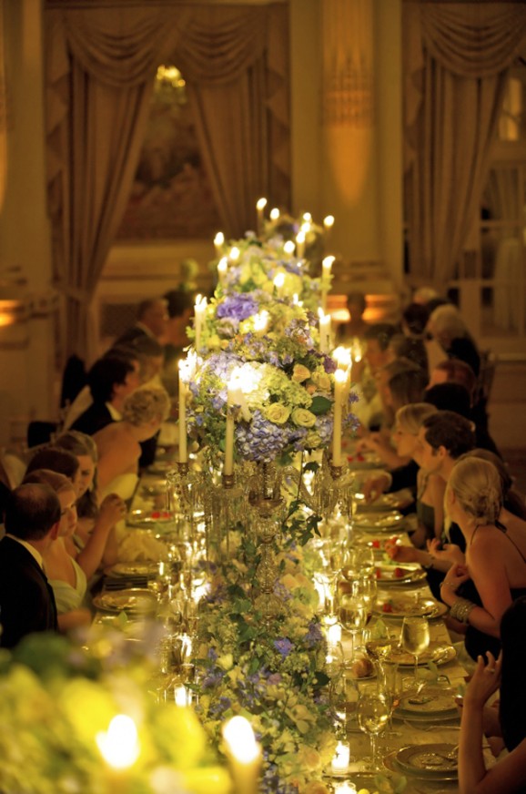 Formal wedding tablescape with candles