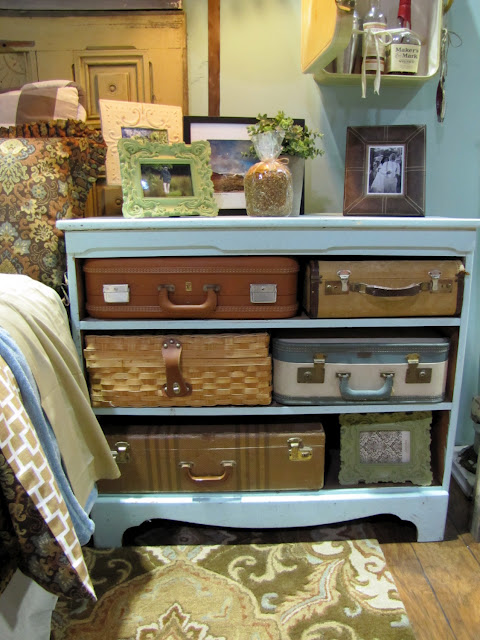 Vintage suitcase styling in an interior