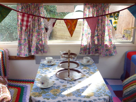 Caravan interior seating and décor