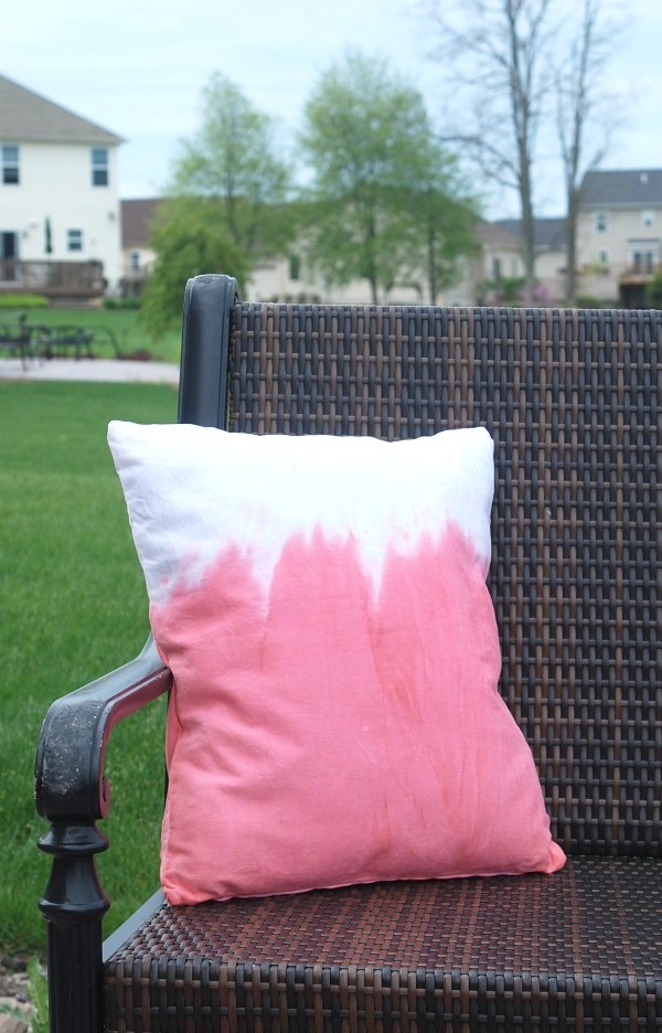 Kool-Aid dyed outdoor pillow