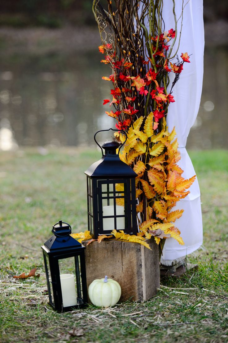 Rustic autumn lantern styling