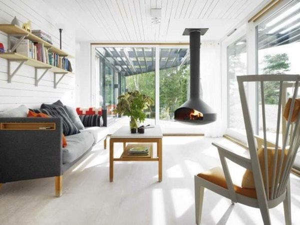 Styled fireplace when fire is not lit