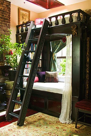 Narrow cozy reading or sleeping niche
