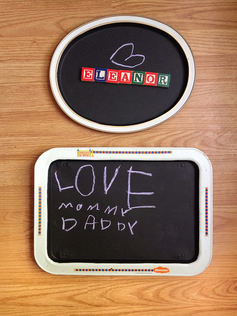 DIY magnetic chalk trays