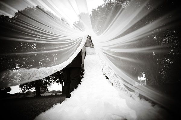 Black and white wedding detail photograph