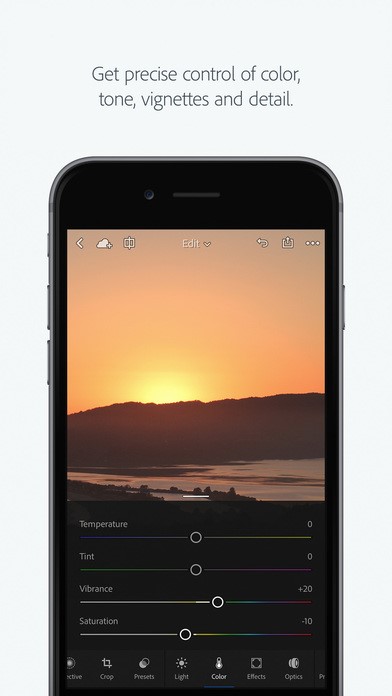 Adobe Lightroom mobile app