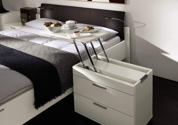 Slim bedside table for small spaces