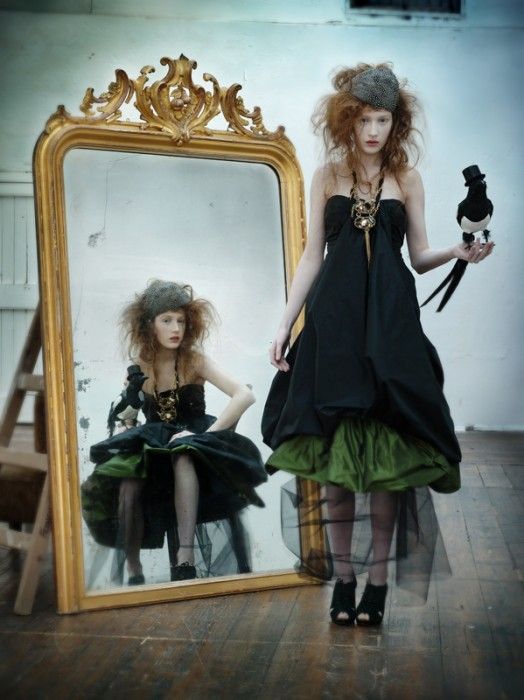 Portrait using reflection as the primary subject