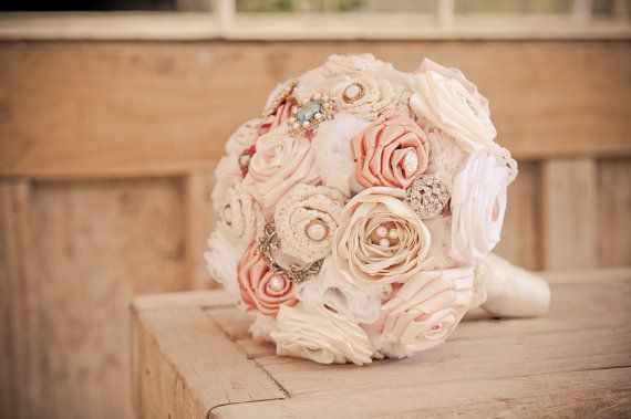 Garden-style pink wedding bouquet